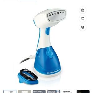 Hamilton Beach Handheld Garment Steamer in Blue and White
